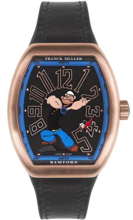 Best Franck Muller x BWD Popeye Vanguard Rose Gold V 45 SC POPEYE BR (NR) Replica Watch